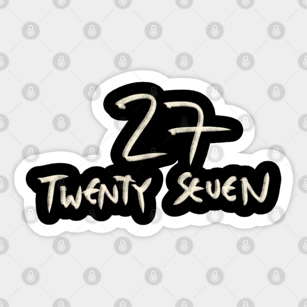 Hand Drawn Letter Number 27 Twenty Seven Sticker by Saestu Mbathi